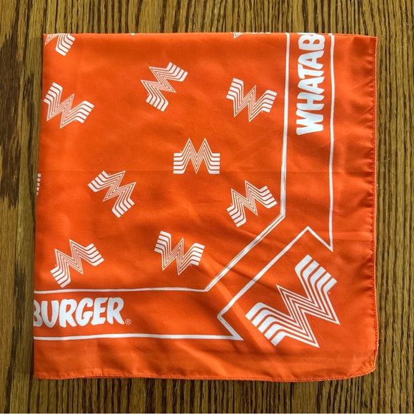 Whataburger Accessories - NWOT Whataburger Orange Bandana Scarf Logo Print Texas Fast Food Merch 20”x21”